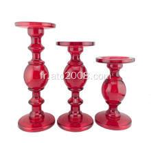 Lot de 3 bougeoirs en verre